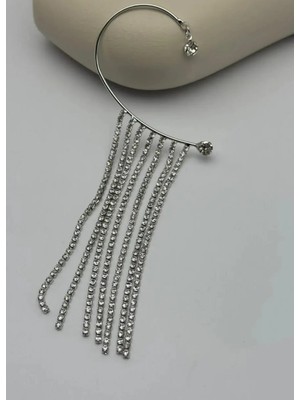 Biju Yılmaz Earcuff Silver Taşlı Küpe - 25-VIP322
