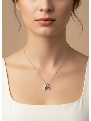 Biju Yılmaz Çelik Silver Balon A Harf Kolye - 25-CLKK26