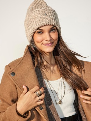 Only Onlcene Lıfe Heavy Knıt Beanıe Kadın Bej Bere - 15219049
