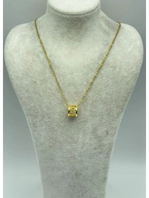 Biju Yılmaz Çelik Gold Love You Kolyesi - 25-CTR178