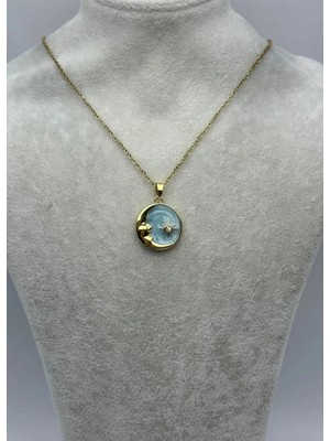 Biju Yılmaz Çelik Gold Sevimli Ay Kolye - 25-CTR285