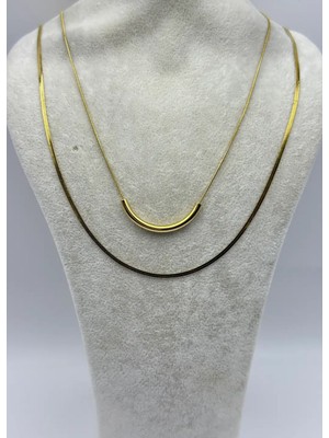 Biju Yılmaz Xuping Gold Ikili Tasarım Kolye - 25-XPK81