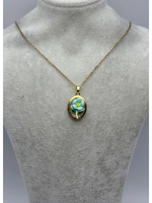 Biju Yılmaz Çelik Gold Çiçek Kolye - 25-CTR300