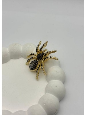 Biju Yılmaz Vip Gold Siyah Taşlı Tarantula Broş - 26BRS24
