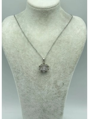 Biju Yılmaz Çelik Silver Dönen Kolye - 25-CTR145