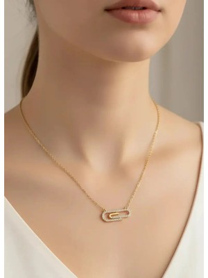 Biju Yılmaz Xuping Gold Taşlı Ataç Kolye - 25-XPK02