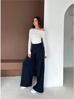 Win Moda Yumuşak Dokulu Ön Pilili Pantolon - Modal Kumaş Geniş Pantolon Ön Pileli