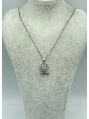 Biju Yılmaz Çelik Silver Dönen Kolye - 25-CTR123