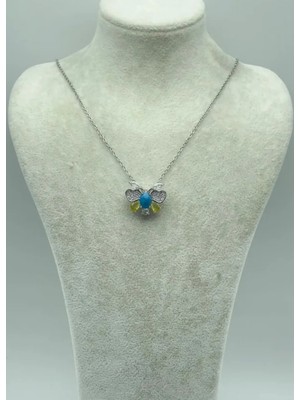 Biju Yılmaz Çelik Silver Kelebek Kolye - 25-CTR41