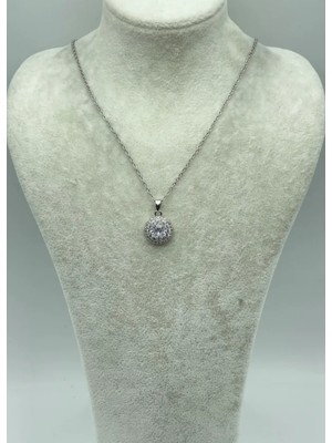 Biju Yılmaz Çelik Silver Tek Taş Kolye - 25-CTR245