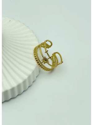 Biju Yılmaz Çelik Gold Ayarlanabilir Yüzük - 25YZK167