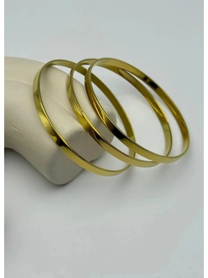 Biju Yılmaz Çelik Gold 3'lü Kalın Ajda 4mm - 25-AJD01