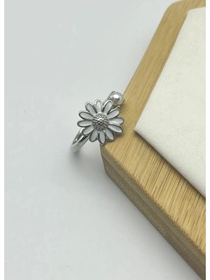 Biju Yılmaz Çelik Silver Papatya Ayarlanabilir Yüzük - 25YZK252