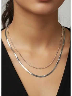 Biju Yılmaz Çelik Silver Zincir Italyan Kolye 3mm - 25-CLKK265