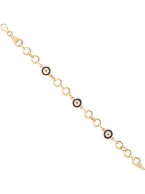 Berk Mücevherat 14 Ayar Altın Göz Figürlü Çocuk Künyesi