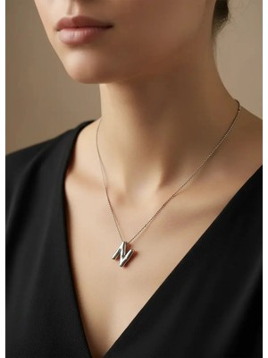 Biju Yılmaz Çelik Silver Balon N Harf Kolye - 25-CLKK32