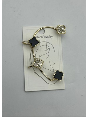 Biju Yılmaz Vip Gold Taşlı Yonca Earcuff Küpe - 26EAR30