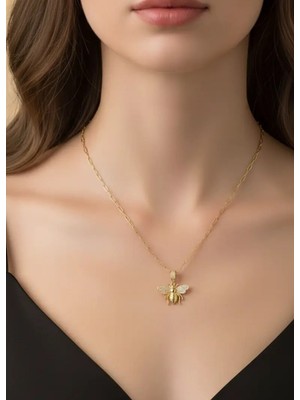 Biju Yılmaz Çelik Gold Arı Kolye - 25-CLKK196