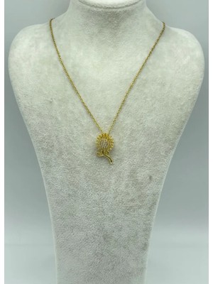 Biju Yılmaz Çelik Gold Dönen Kolye - 25-CTR119