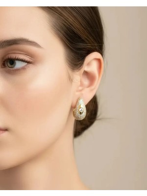 Biju Yılmaz Xuping Gold Taşlı Damla Küpe - 25-XPKP133