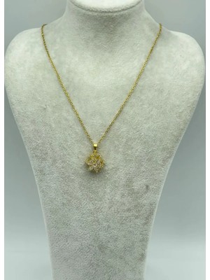 Biju Yılmaz Çelik Gold Dönen Kolye - 25-CTR134