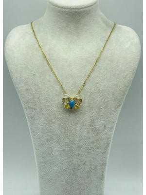 Biju Yılmaz Çelik Gold Kebelek Kolye - 25-CTR42