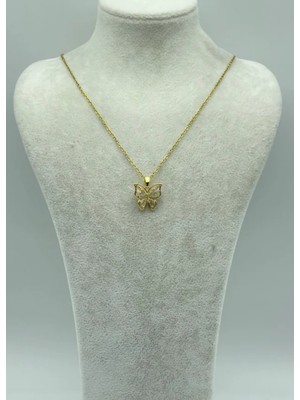 Biju Yılmaz Çelik Gold Kelebek Kolye - 25-CTR20