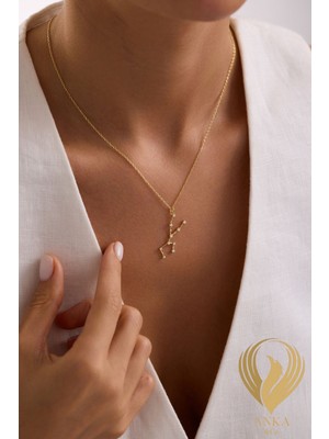 Anka Collection Constellation Serisi Boğa Takımyıldızı Minimal Tasarım 925 Ayar Gümüş Kolye