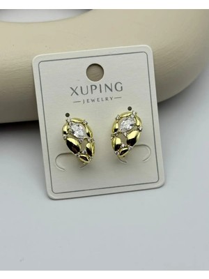 Biju Yılmaz Xuping Gold Damla Taş Detay Küpe - 25-XPKP37