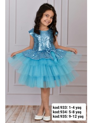 Mixie Baby Doğum Günü Tüllü Kız Çocuk Abiye Elbise
