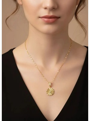 Biju Yılmaz Çelik Gold Taşlı Tasarım Kolye - 26CLKO09