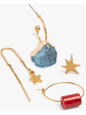 Parfois Asimetrik Taşlı Küpe Seti