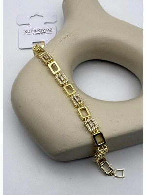 Biju Yılmaz Xuping Ymz Gold Taşlı Baget Tasarım Bileklik - 26YMZB10