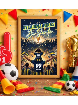 Bk Gift Kişiye Özel Isimli Baba-Kız Sarı Lacivert Evladıma Miras Bu Sevda Ahşap Çerçeveli Tablo-3 40X25CM, Doğum Günü Hediyesi, Taraftar Hediyesi