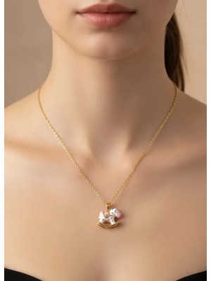 Biju Yılmaz Çelik Gold Atlı Kolye - 25-CTR311