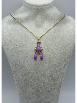 Biju Yılmaz Çelik Gold Mor Yengeç Kolye - 25-CTR351