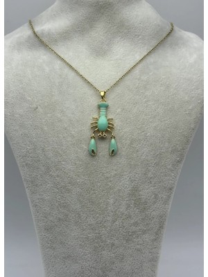 Biju Yılmaz Çelik Su Yeşili Yengeç Kolye - 25-CTR349