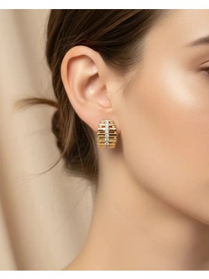 Biju Yılmaz Xuping Rose Tırtıklı Küpe - 25-XPKP103