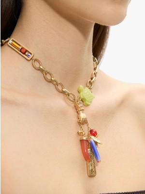 Parfois Taşlı Kaplumbağa Charm'lı Kısa Kolye