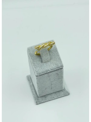 Biju Yılmaz Çelik Gold Ayarlanabilir  Taşlı Yüzük - 25YZK26