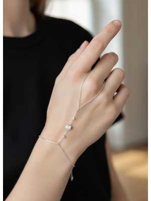 Biju Yılmaz Vip Silver Kare Taşlı Tasarım Şahmeran - 26SHM52