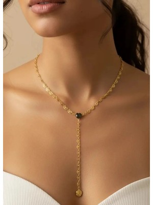 Biju Yılmaz Çelik Gold Kalp Y Kolye 25-CLKK247