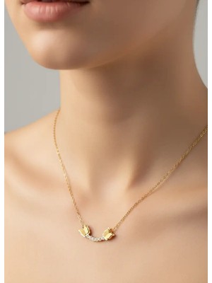 Biju Yılmaz Çelik Gold Kelebek Kolye - 25-CLKK223