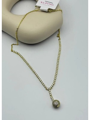 Biju Yılmaz Xuping Taşlı Gold Sallantılı Su Yolu Kolye - 25-XPK10