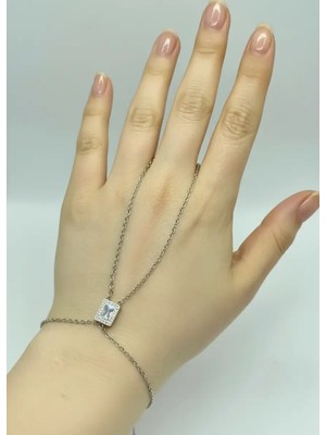 Biju Yılmaz Çelik Silver Baget Taşlı Şahmeran - 25SHM13