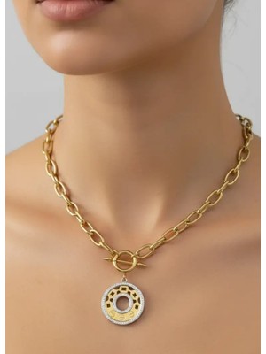 Biju Yılmaz Çelik Gold Zincir Kolye - 25-CLKK230