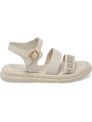 Tergan Bej Hakiki Deri Kadın Sandalet - K25Y1SN67892-S5Y