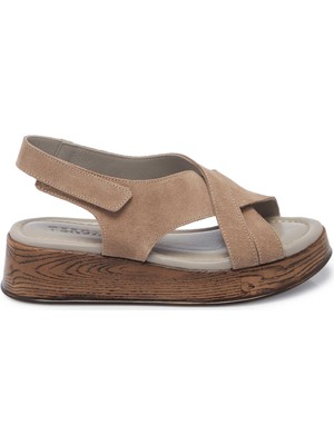 Tergan Vizon Hakiki Deri Kadın Sandalet - K25Y1SN67927-A84