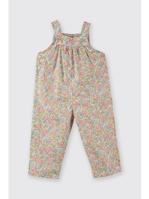 Made With Liberty Fabric Liberty Kumaş Çiçek Desenli Kız Bebek Salopet