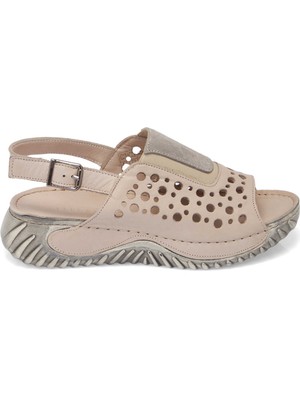 Tergan Bej Hakiki Deri Kadın Sandalet - K25Y1SN67929-Q5Q